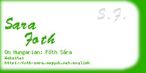 sara foth business card
